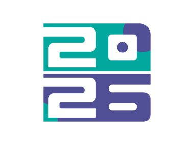 Modern Biçimli 2026 Yıllık Logo Düz Tasarımı