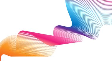 Renkli eğimli dalgalı çizgiler afiş arkaplanı