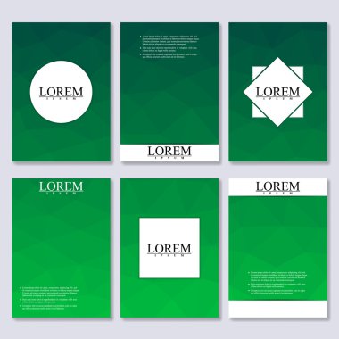 Vektör broşür şablonu, el ilanı, kapak dergi A4 boyutunda. Üçgenler ile iş arka plan.