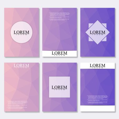 Vektör broşür şablonu, el ilanı, kapak dergi A4 boyutunda. Üçgenler ile iş arka plan.