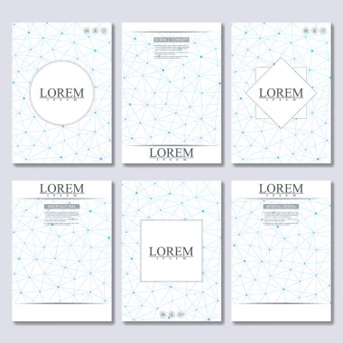 Vektör broşür şablonu, el ilanı, kapak dergi A4 boyutunda. Dna ve nöronlar yapısı molekül. Arka plan