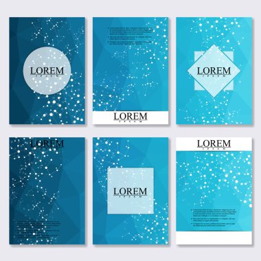 Vektör broşür şablonu, el ilanı, kapak dergi A4 boyutunda. Dna ve nöronlar yapısı molekül. Arka plan