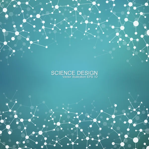 Estructura de la molécula de ADN y neuronas. Fondo abstracto. Medicina, ciencia, tecnología. Ilustración vectorial para su diseño — Vector de stock