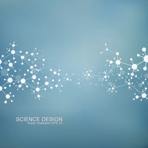 構造分子 Dna とニューロン。抽象的な背景。医学、科学、技術。あなたのデザインのベクトル図 — ストックベクタ