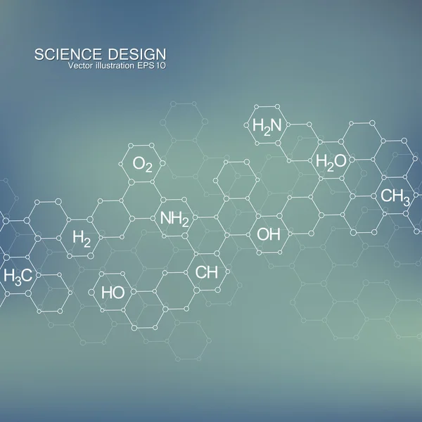 Estructura de la molécula de ADN y neuronas. Fondo abstracto. Medicina, ciencia, tecnología. Ilustración vectorial para su diseño — Vector de stock