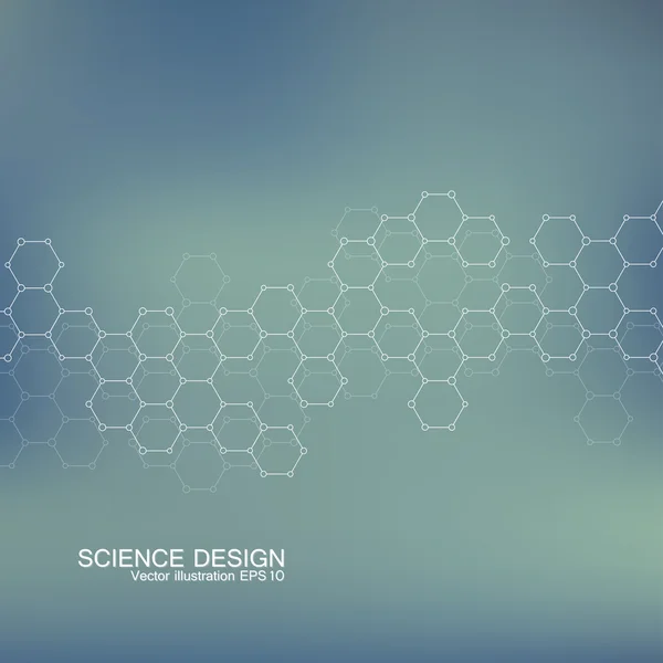 Estrutura molécula de DNA e neurônios. Fundo abstrato. Medicina, ciência, tecnologia. Ilustração vetorial para o seu design —  Vetores de Stock