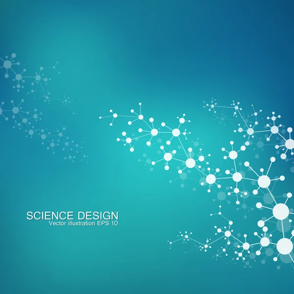 Molekul struktur DNA dan neuron. Latar belakang abstrak. Kedokteran, ilmu pengetahuan, teknologi. Vektor ilustrasi untuk desain Anda - Stok Vektor
