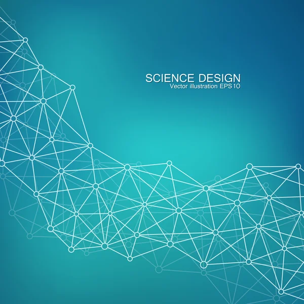 Estructura de la molécula de ADN y neuronas. Fondo abstracto. Medicina, ciencia, tecnología. Ilustración vectorial para su diseño — Archivo Imágenes Vectoriales