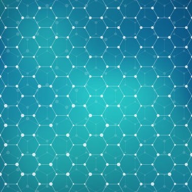 Bağlantı yapısı. Geometrik arka plan. Tıp, bilim ve teknoloji. Vektör çizim tasarımınız için.