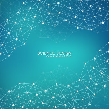 Dna ve nöronlar yapısı molekül. Yapısal atom. Kimyasal bileşikler. Tıp, bilim, teknoloji kavramı. Geometrik arka plan. Vektör çizim tasarımınız için.
