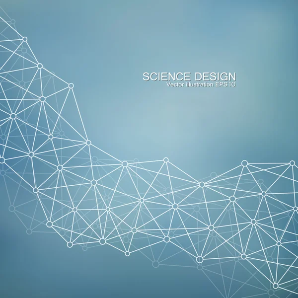 Estructura de la molécula de ADN y neuronas. Átomo estructural. Compuestos químicos. Medicina, ciencia, concepto tecnológico. Fondo abstracto geométrico. Ilustración vectorial para su diseño . — Archivo Imágenes Vectoriales