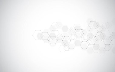 Soyut moleküllerin arka planı. Moleküler yapılar veya kimya mühendisliği, genetik araştırma, yenilik teknolojisi. Bilimsel, teknik veya tıbbi kavram.