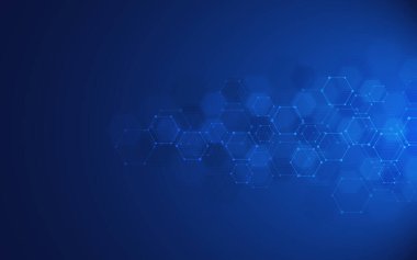Moleküllerin soyut arka planı. Moleküler yapılar veya kimya mühendisliği, genetik araştırma, yenilik teknolojisi. Bilimsel, teknik veya tıbbi kavram.