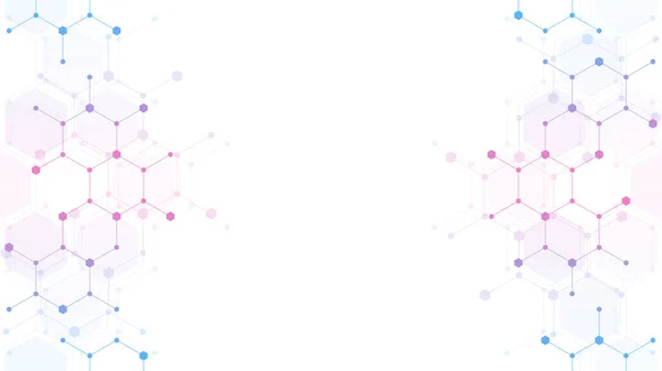 Contexte des molécules abstraites. Structures moléculaires ou génie chimique, recherche génétique, technologie de l'innovation. Concept scientifique, technique ou médical. — Image vectorielle