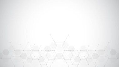 Altıgenlerin şekil modelinin soyut arkaplanı. Sağlık teknolojisi, yenilik tıbbı, sağlık, bilim ve araştırma konseptleri ve fikirleri