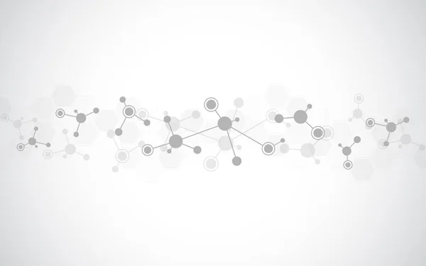 Fondo abstracto de las estructuras moleculares. Moléculas o hebra de ADN, ingeniería genética, red neuronal, tecnología de innovación, investigación científica. Concepto tecnológico, científico y médico. —  Fotos de Stock