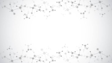 Moleküler yapıların soyut arka planı. Moleküller veya DNA ipliği, genetik mühendislik, sinirsel ağ, yenilik teknolojisi, bilimsel araştırma. Teknoloji, bilim ve tıp konsepti.