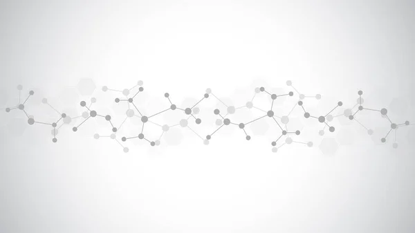 Moleküler yapıların soyut arka planı. Moleküller veya DNA ipliği, genetik mühendislik, sinirsel ağ, yenilik teknolojisi, bilimsel araştırma. Teknoloji, bilim ve tıp konsepti. — Stok Vektör