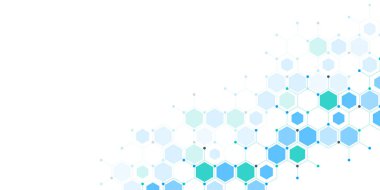 Genetik mühendisliği ve moleküler yapı, altıgen DNA ağı, bilim kimyasalı ve biyoteknoloji konsepti, yenilik teknolojisi, sağlık ve tıp tasarımı. Vektör illüstrasyonu