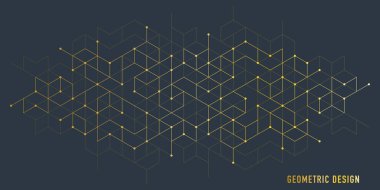 Basit geometrik şekiller ve noktalarla soyut vektör arkaplanı. Grafik tasarım ögesi ve çokgen şekil deseni.