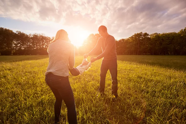 T mutluluk duygu etrafında uçan park açık oynayan aile