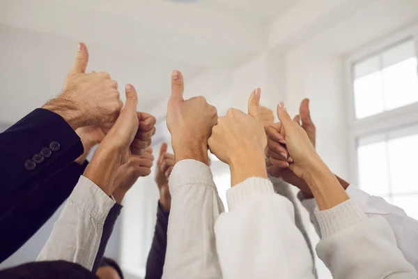 Equipe de negócios, Sucesso, polegares para cima conceito gesto — Fotografia de Stock