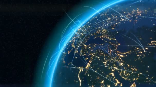 Europa kommunikation från rymden. — Stockvideo