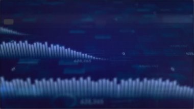 Sanal bir dünyada birbirine kesişen rakip çubuk grafikler.