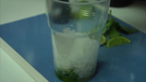 Proceso de preparación del mojito no alcohólico — Vídeo de stock