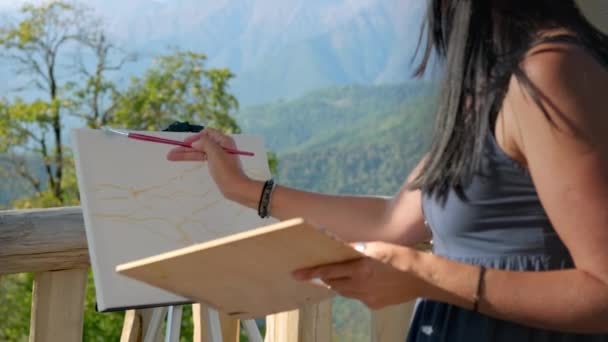 Arte de pintura al aire libre — Vídeos de Stock