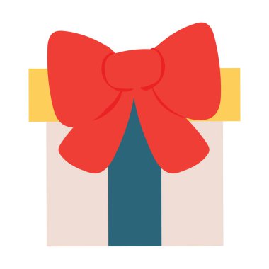 Doğum günü ve Noel öğesi çıkartması için şirin el çizimi karikatür hediye kutusu