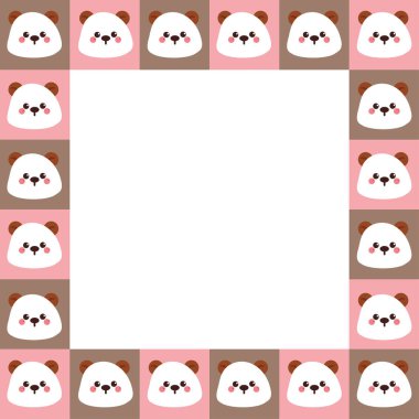 Sevimli çerçeve tasarımı el çizimi çizgi film ayısı. fotoğraf çerçevesi tasarımı. kare hayvan çerçeve tasarımı