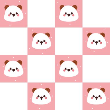 Sevimli el çizimi çizgi film ayıları. Yama biçiminde şirin desenli duvar kağıdı