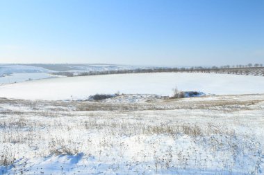 Kış kırsal alanlar, tarlalar ve kar
