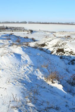 Karla kaplı ağaçlarla kaplı kış manzarası