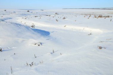 Kış manzarası. Çok fazla kar var..