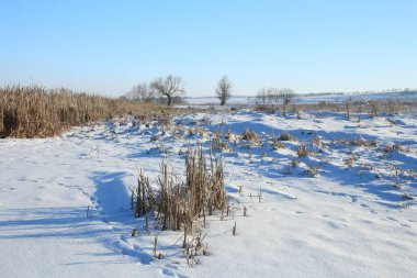 donmuş nehir ve kar