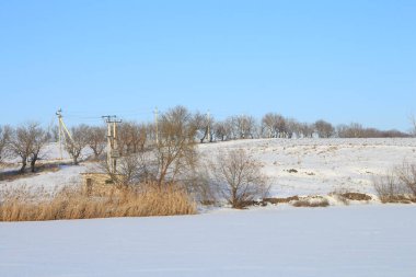 Kış tarlalarının karla kaplı manzarası