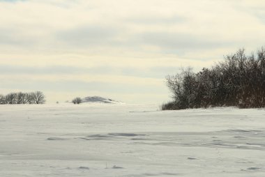 Kışın tarlanın manzarası