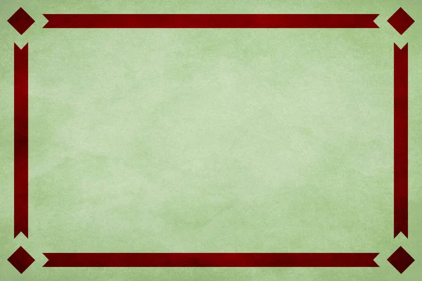 Munt Groene Textuur Perkament Papier Achtergrond Met Rood Lint Rand — Stockfoto