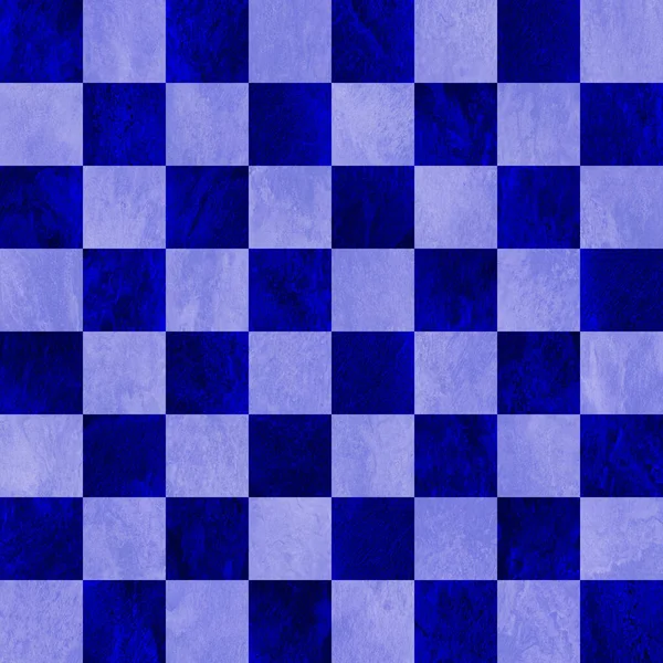 Rich Blue Sky Blue Checkered Chess Board Background Polished Marbled — Stock Photo, Image