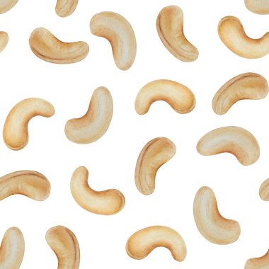 Kaju fıstığı pürüzsüz desen. Beyaz arka plan. Geçmişin için.