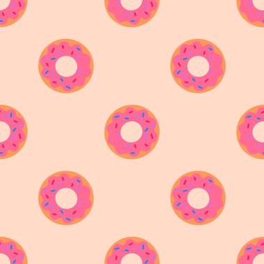 Pembe çöreklerle kusursuz desen