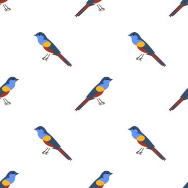Renkli kuşların kusursuz deseni. Kumaş, duvar kağıdı ve ambalaj kağıdı için mükemmel..
