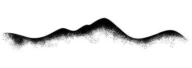 Sprey boyalı Graffiti dağ ikonu beyaz bir arka planla izole edilmiş. Grafiti volkanı beyazın üzerine siyah püskürtülmüş..