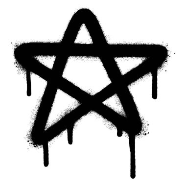 Graffiti Sprey Boyalı Yıldız Damlaları Çizimi.