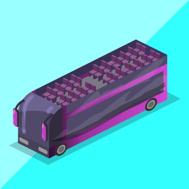 otobüs turist izometrik