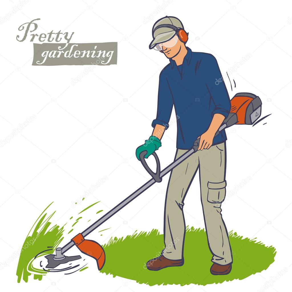 Cortar podadora de hierba Vector de stock 112445474 de ©Bravoart