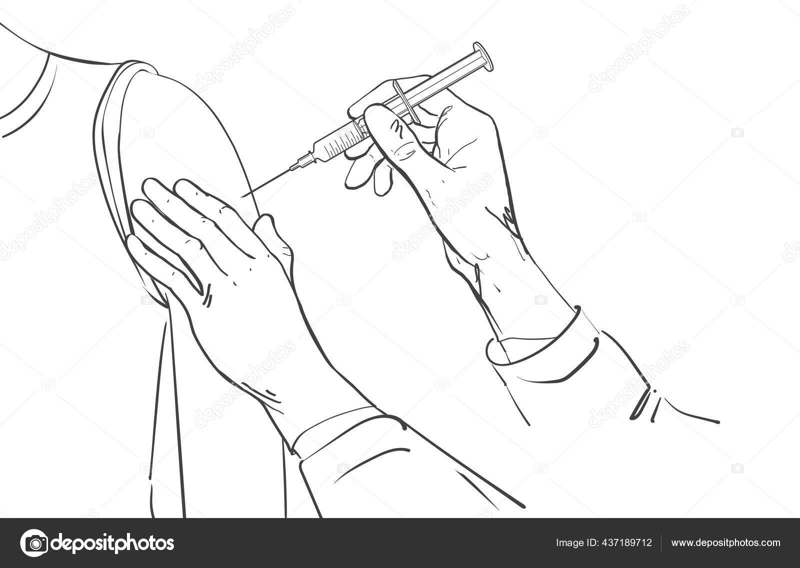 ilustração dos desenhos animados de um médico mascarado segurando uma  seringa com um frasco de vacina, coronavírus, covid 19 7166278 Vetor no  Vecteezy