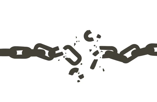 Chaîne vectorielle cassée. Illustration de ligne vintage noir et blanc. — Image vectorielle
